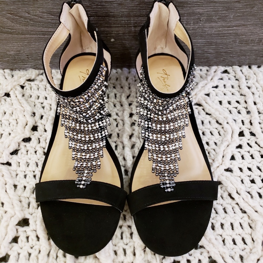 Women, Size Wide 7.5, Formal Wedge Heel, Black